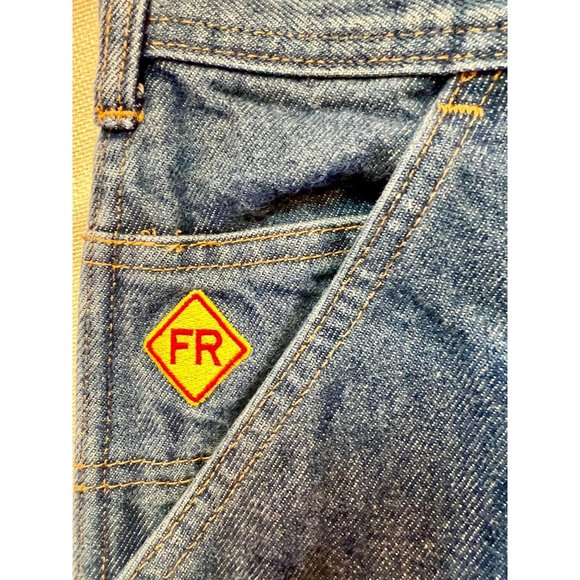 Saf-Tech Flame Resistant Carpenter Jeans HRC2 Blue Straight Leg Cotton 36x30 EUC - Picture 5 of 16